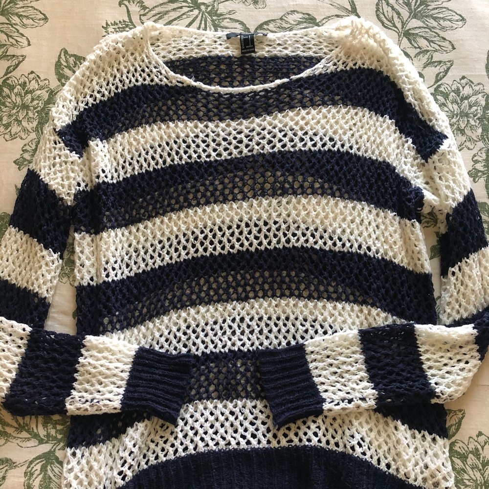 Blue and White Knit sweater